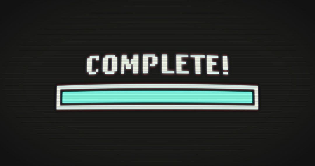 Retro Complete Loading Screen with Flickering Bar