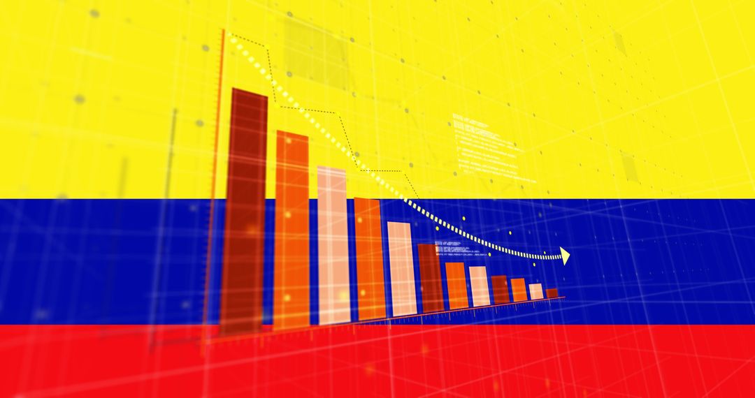 Financial Data Analysis Against Colombian Flag Background