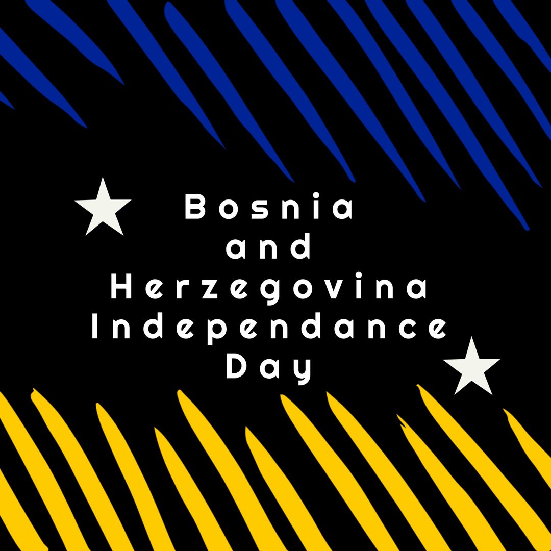 Bosnia and Herzegovina Independence Day Celebration with National Colors - Download Free Stock Templates Pikwizard.com