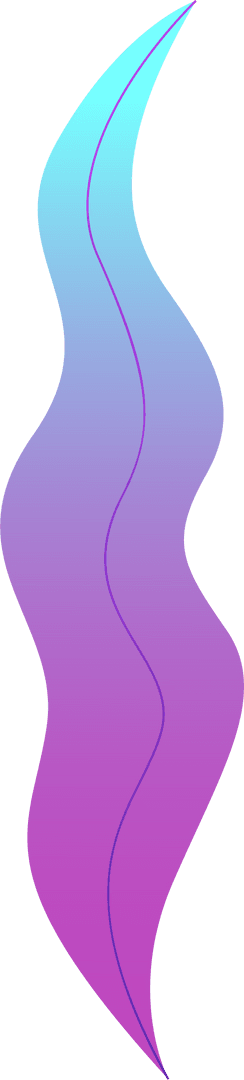 Vibrant Fluid Ribbon with Cyan-Magenta Gradient on Transparent Background