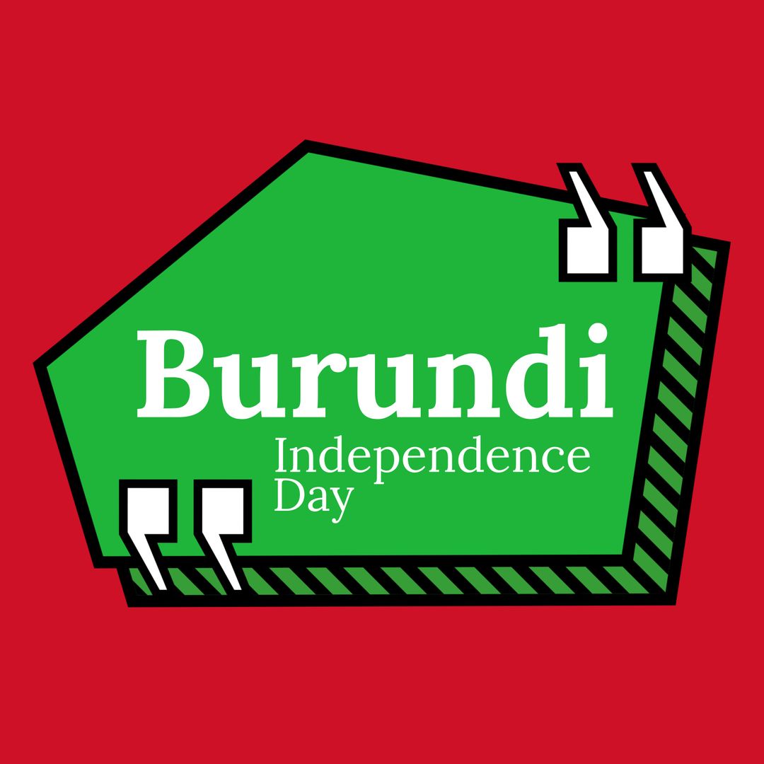 Burundi Independence Day Banner Design with Thought Bubble on Red Background - Download Free Stock Templates Pikwizard.com