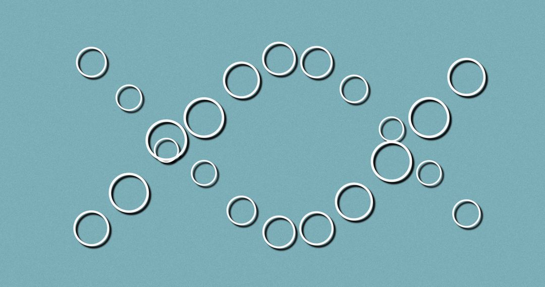 Abstract DNA Strand with Circular Pattern on Gray Background