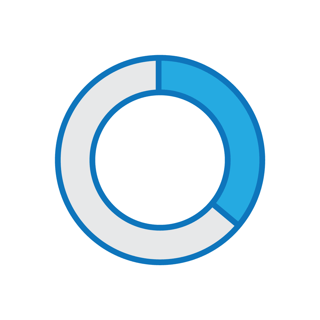 Flat Design Transparent Pie Chart Segment Icon