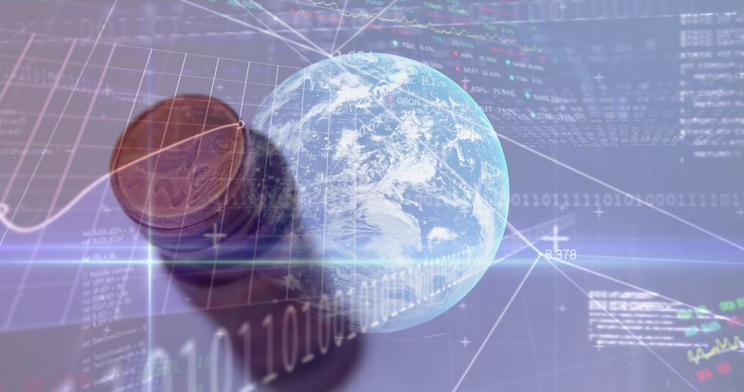 Digital Finance Concept with Global Connectivity and Currency