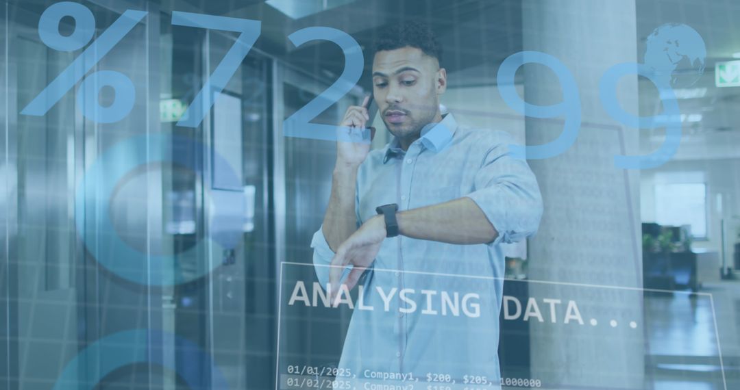 Businessman Analyzing Data Through Innovative Technology