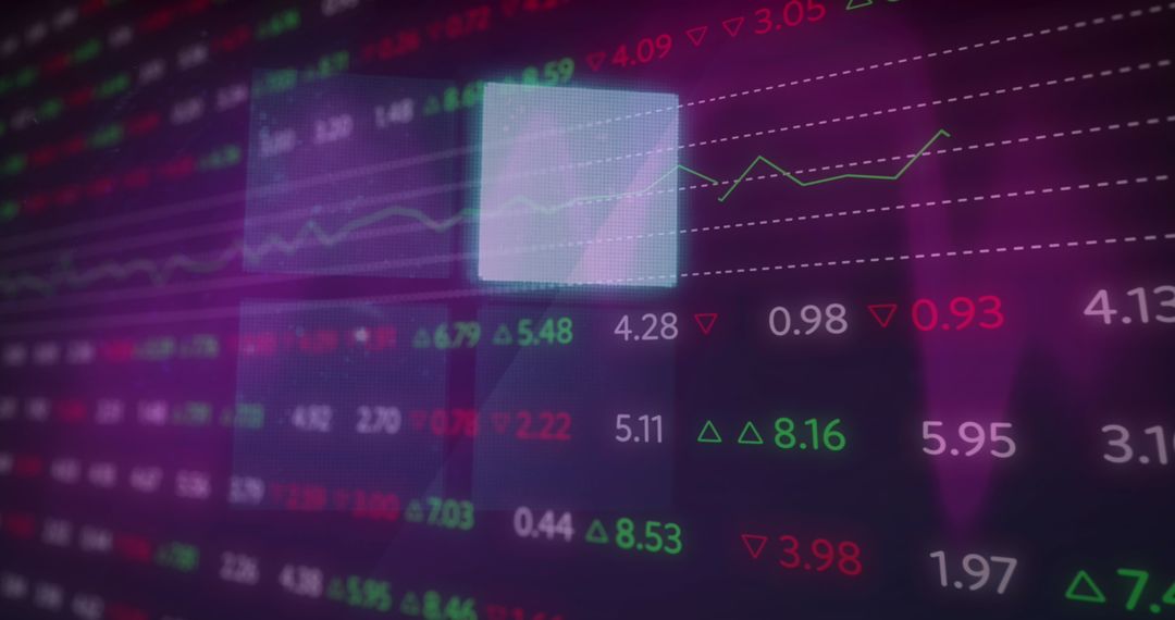 Abstract Digital Data Interface with Business Charts