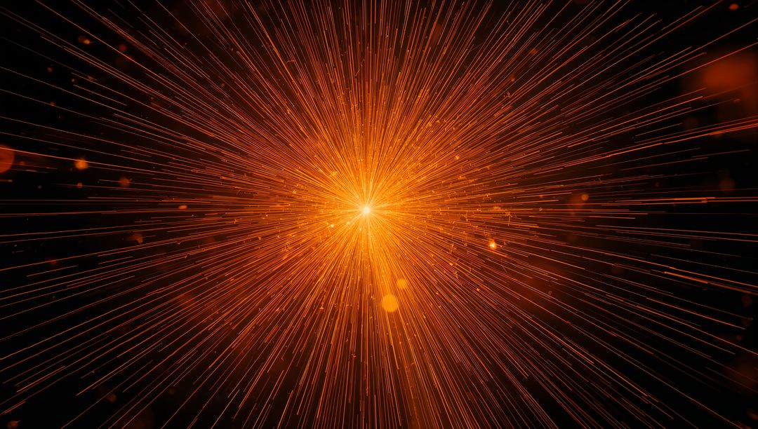 Radiant Orange Burst with Cosmic Starburst Effect