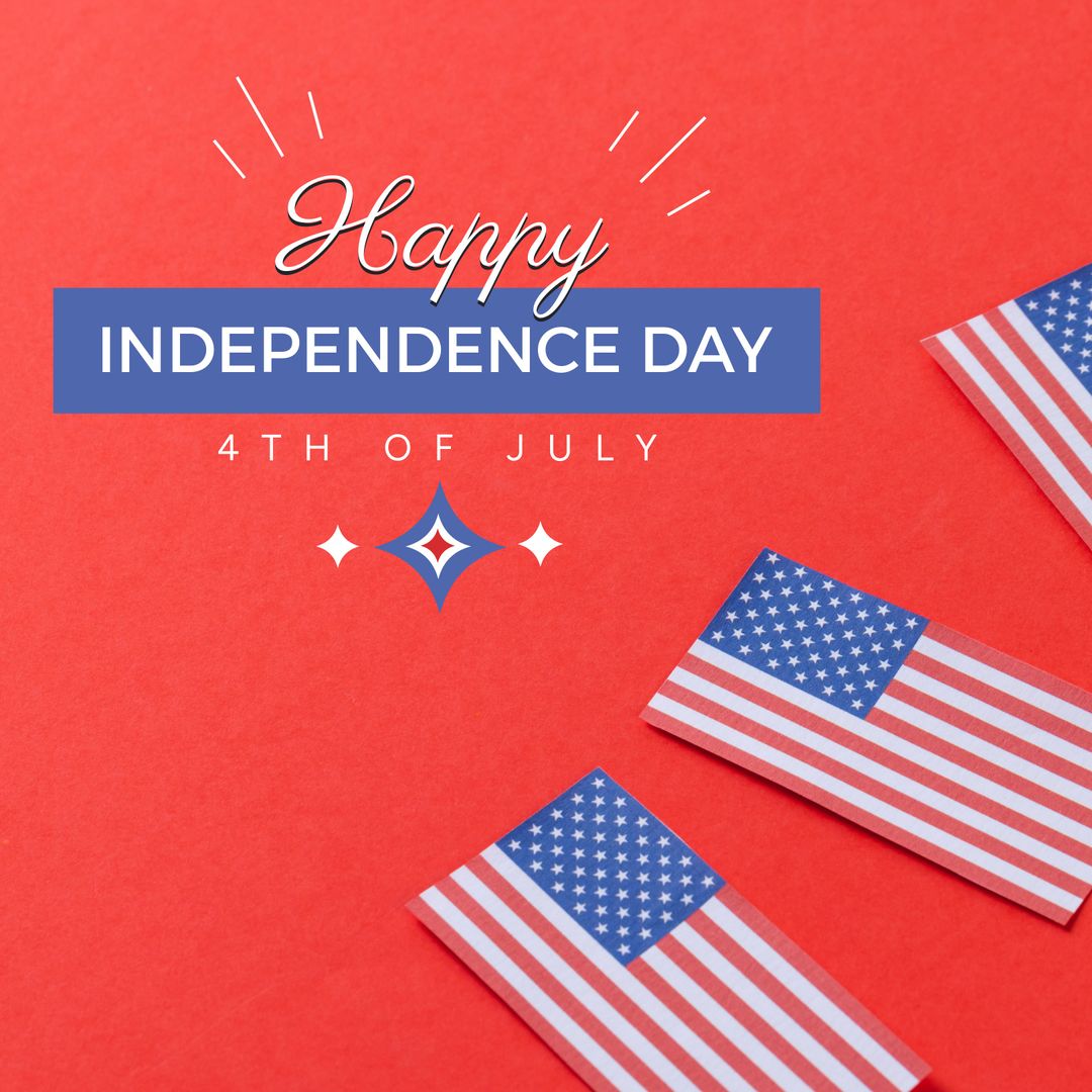 Patriotic Independence Day Celebration Card with American Flags