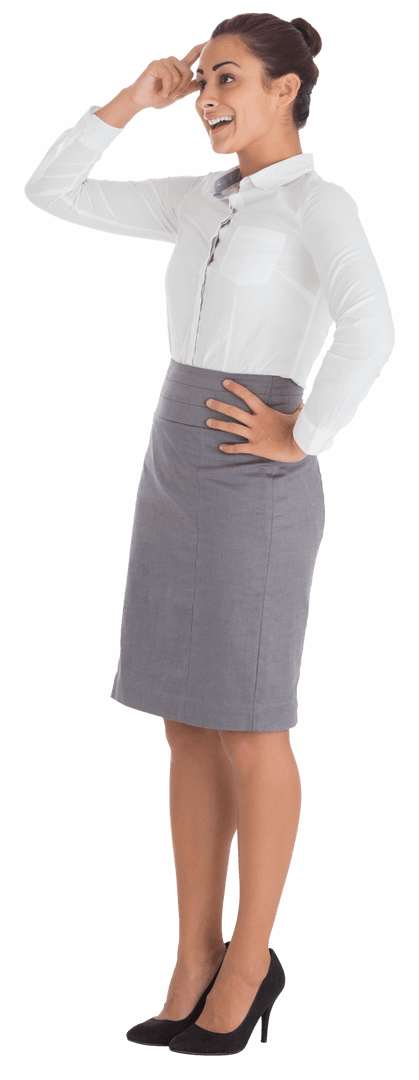 Surprised Hispanic Businesswoman on Transparent Background Isolated