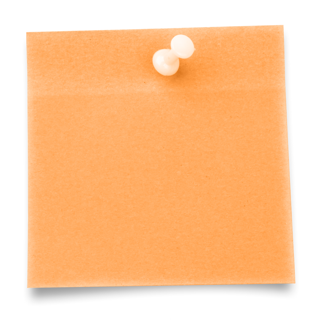 Transparent Orange Sticky Note with Thumbtack - Download Free Stock Images Pikwizard.com