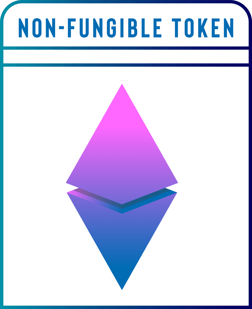 Non-Fungible Token Banner Featuring Ethereum Icon on Transparent Background