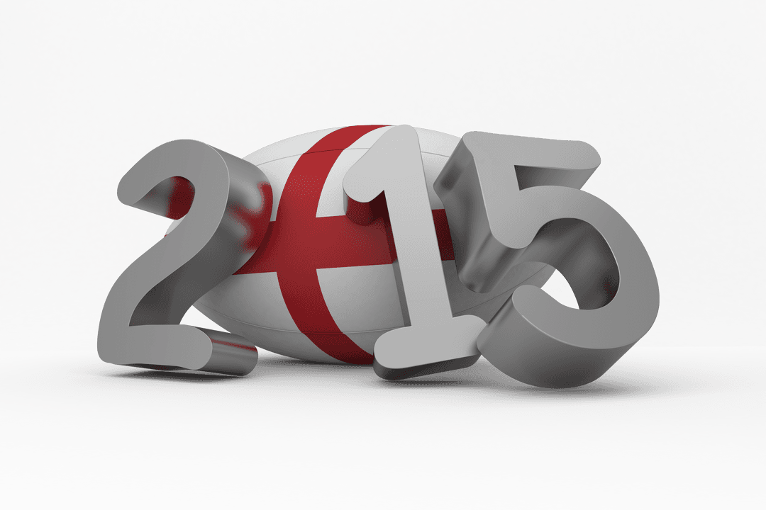 Rugby Ball with England Flag Transparent 2015 Design