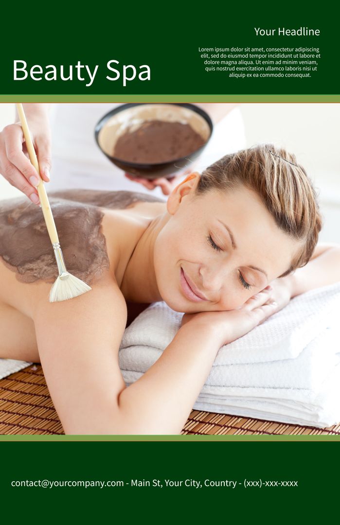 Relaxed Woman Receiving Spa Treatment With Mud Mask - Download Free Stock Templates Pikwizard.com