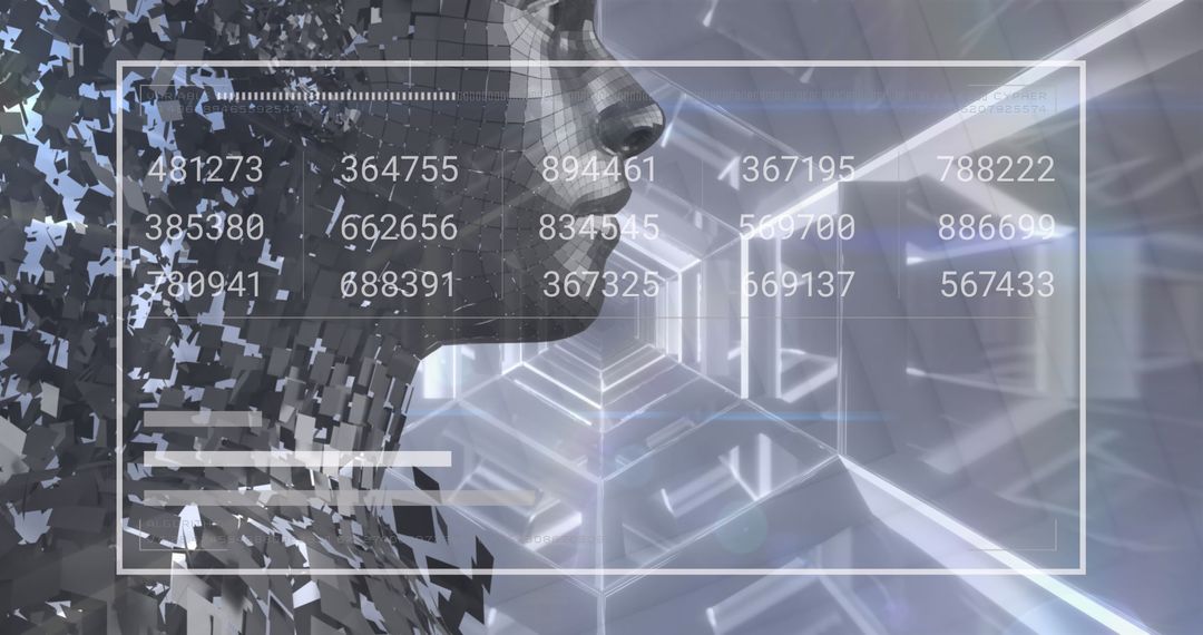 Digital Human Hologram with Digits and Geometric Tunnel Effect