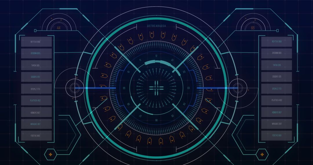 Futuristic Tech Scope Interface and Data Visualization