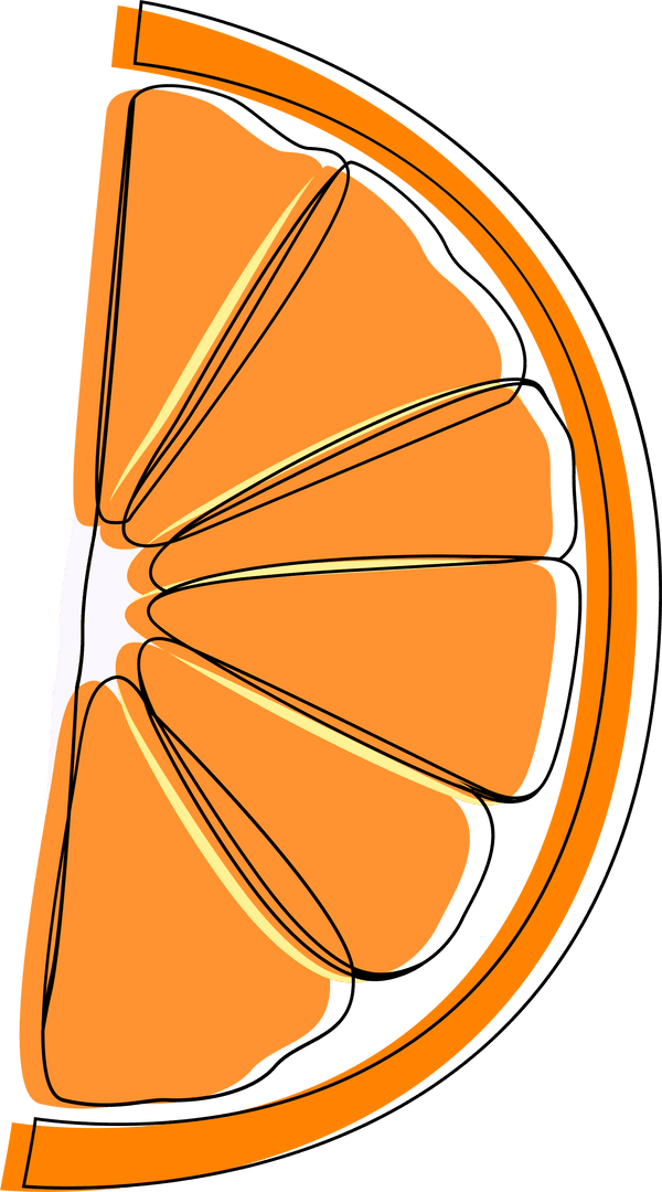 Half Orange Slice with Transparent Background for Fresh Design