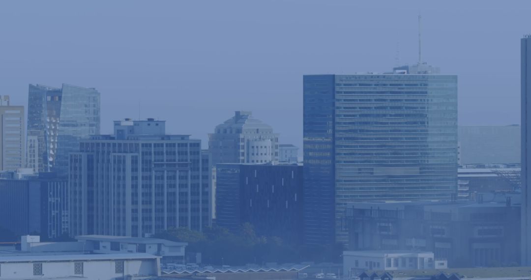 Cityscape Overlay with Digital Data Concept