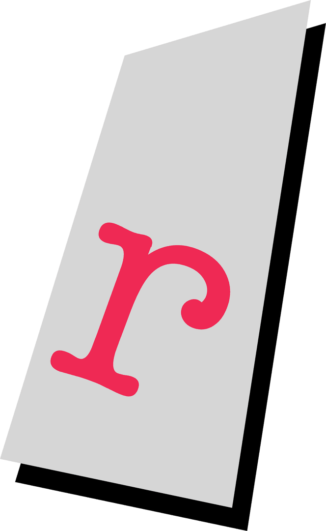 Transparent Floating Abstract Red Lowercase R Design Vector