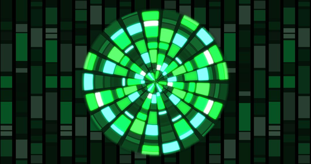Dynamic Circular Abstract Design in Green Hues