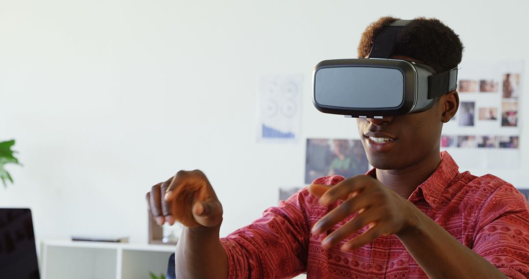 Creative Designer Engaging in Virtual Reality with VR Headset