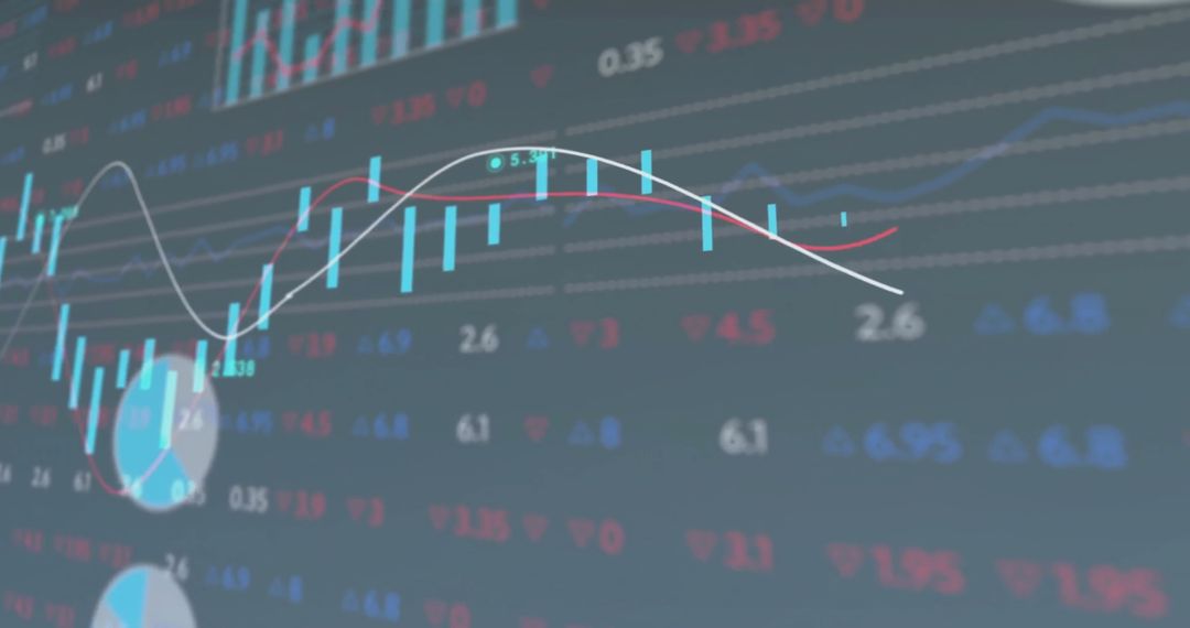 Stock Market Data on Digital Interface with Candlestick Chart