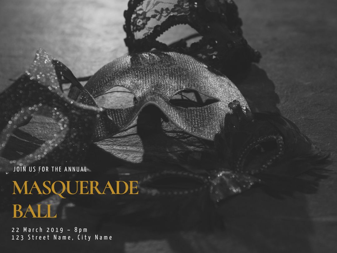 Mystical Masquerade Ball Mask on Gray Surface