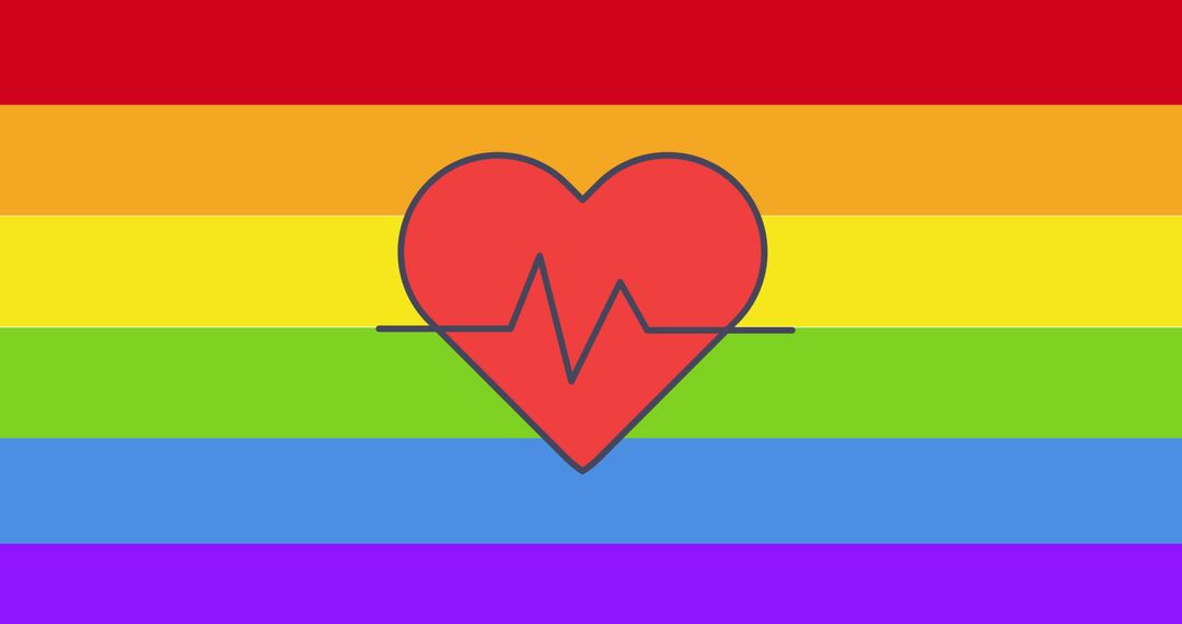 Heart and Rainbow Stripes Symbolizing LGBTQ Pride Equality