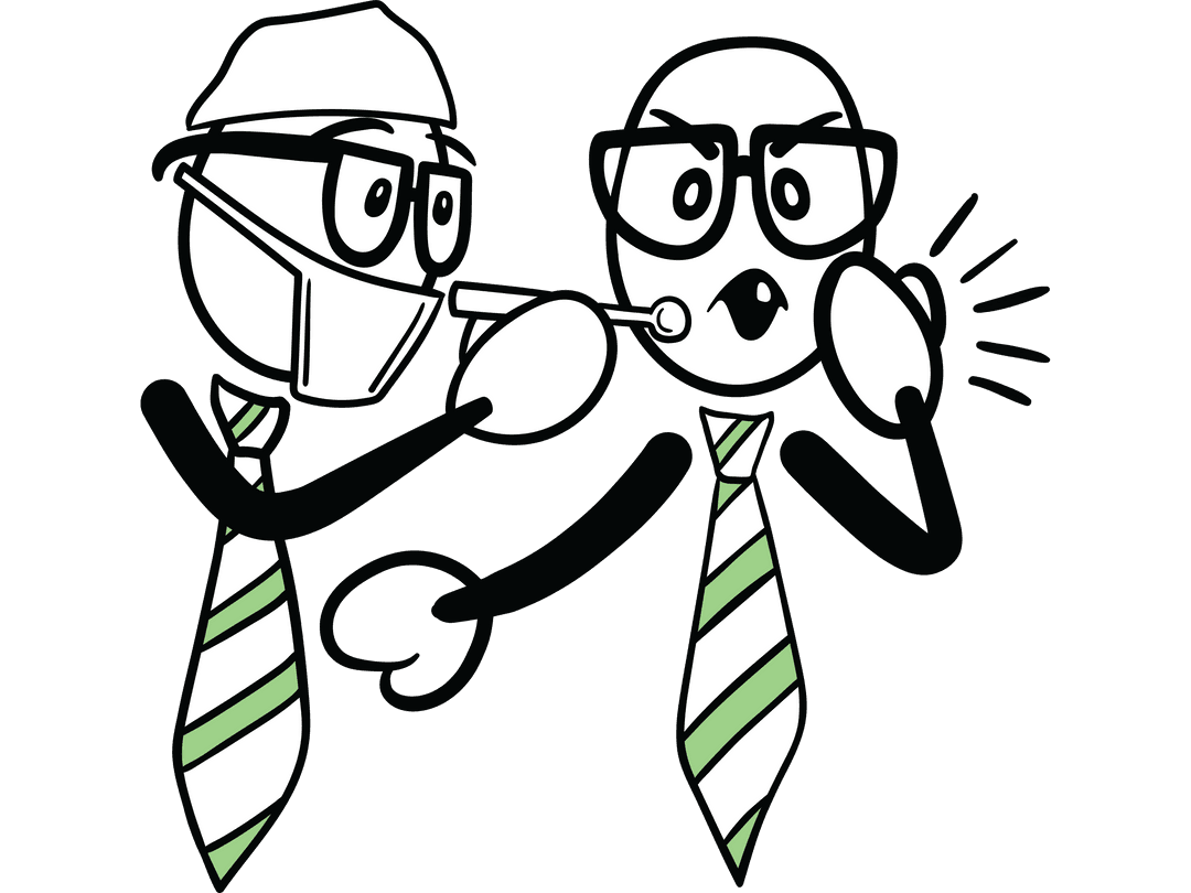 Transparent Healthcare Comic Characters with COVID Concept