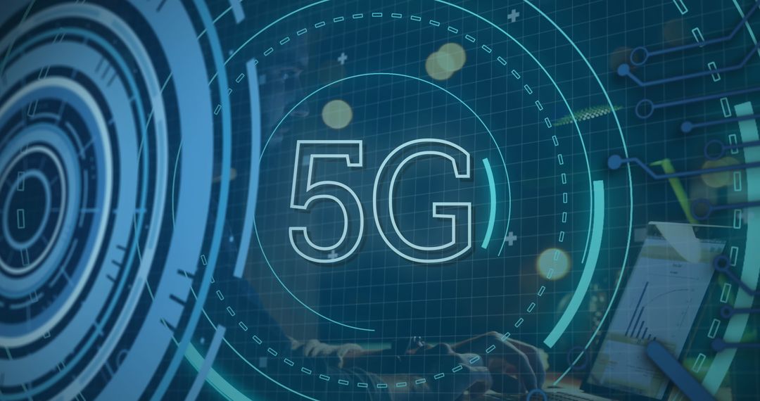 Futuristic 5G Technology Data Interface in Server Room