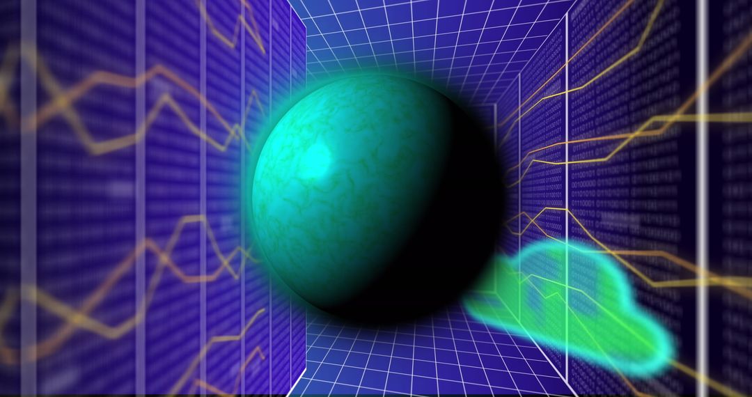 Digital Cloud Computing and Global Data Analysis Concept