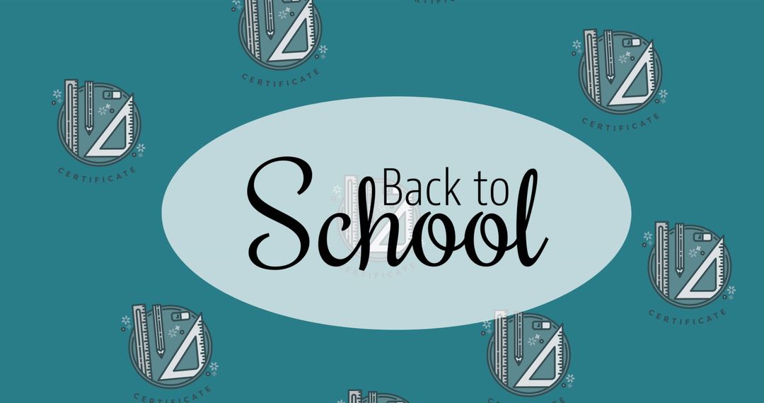 Back to School Concept with School Items Illustrations on Green Background