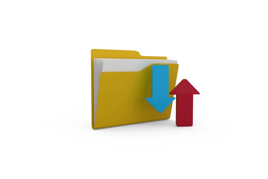 Transparent Yellow Folder with Red and Blue Arrow Icons - Download Free Stock Images Pikwizard.com