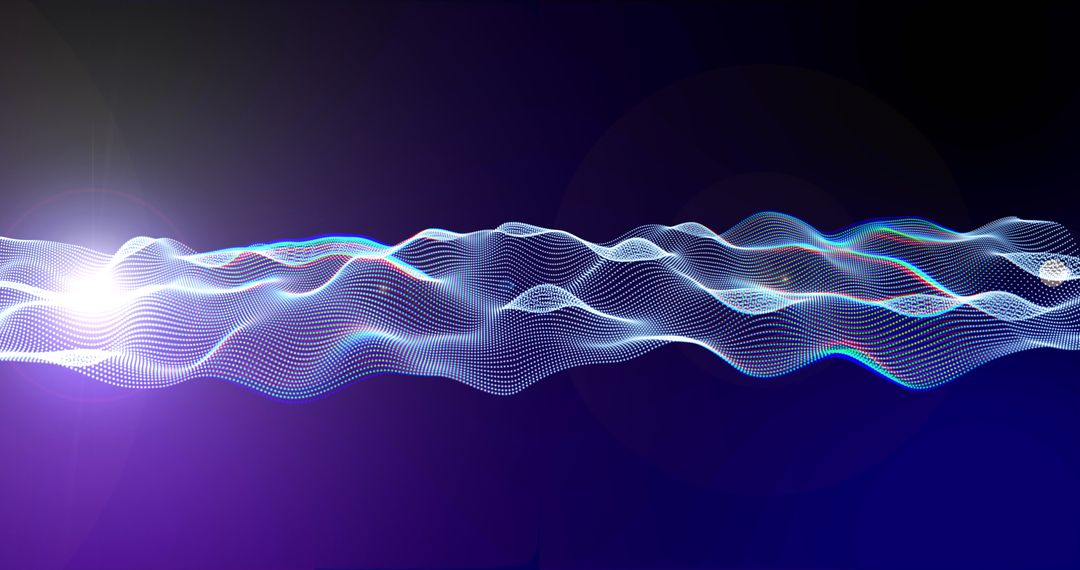 Dynamic White Digital Mesh on Purple Gradient