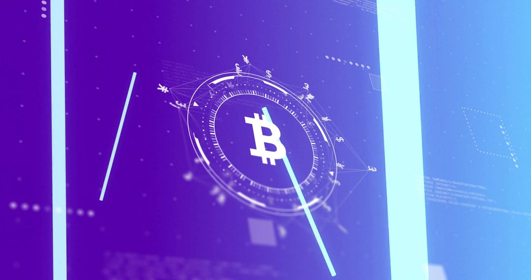 Digital bitcoin currency with data processing concept