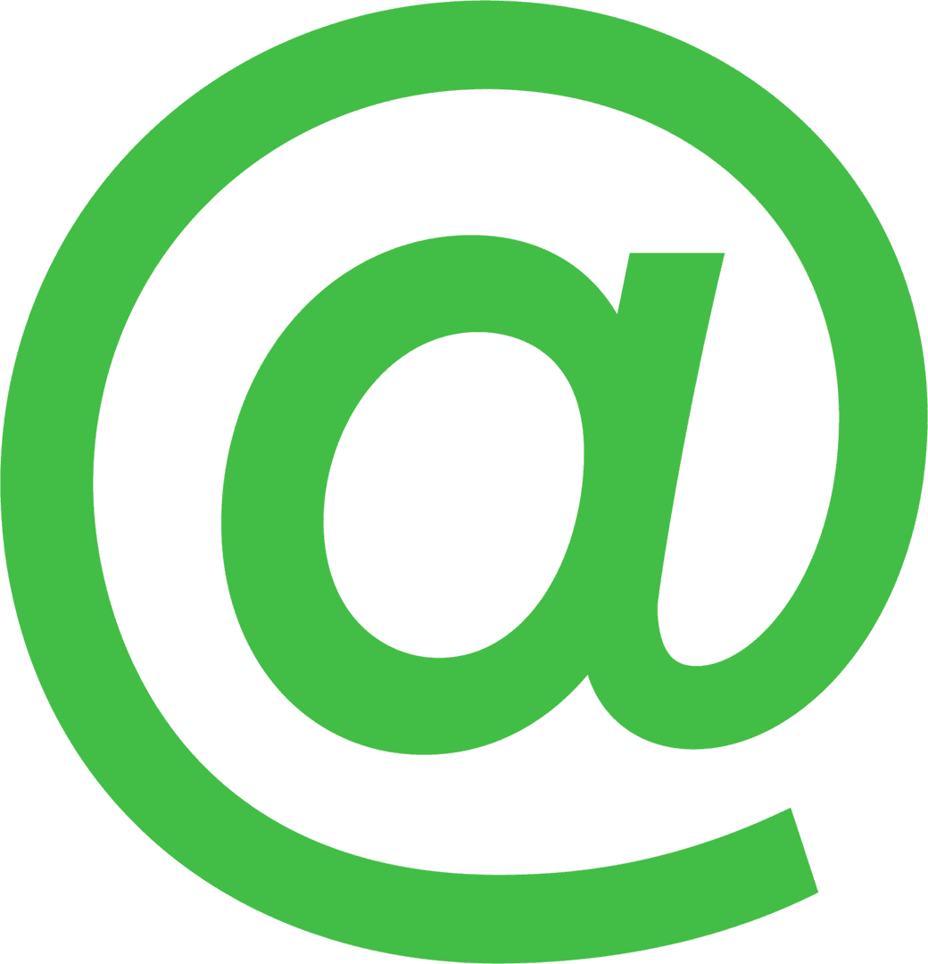 Green Transparent At Symbol for Digital Communication