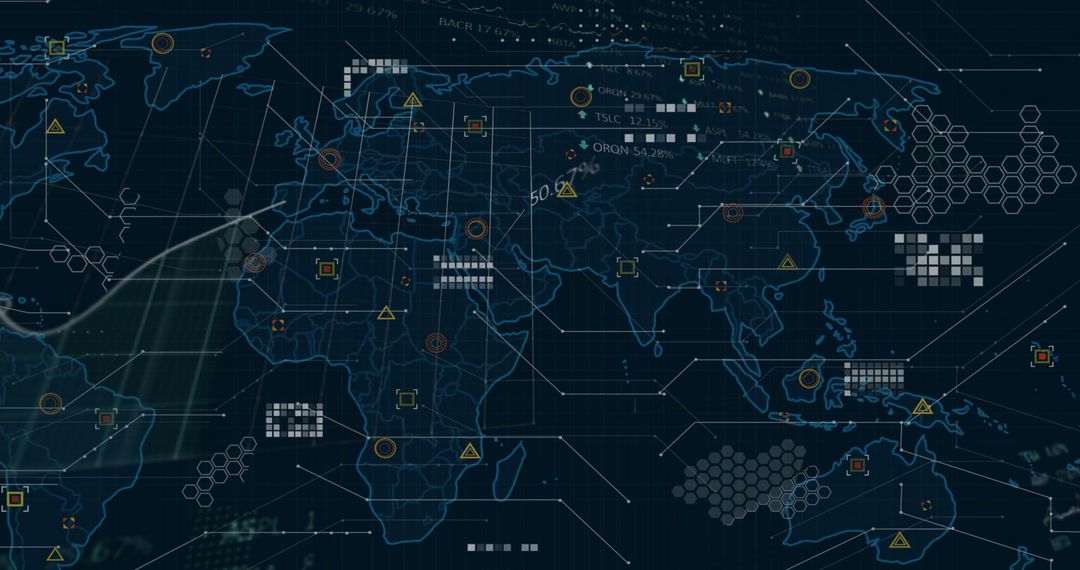 Global Data Flow Megatrends on Digital World Map