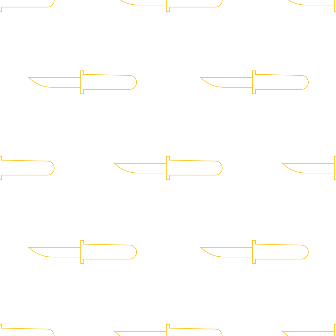 Yellow Abstract Knife Pattern on Transparent Background