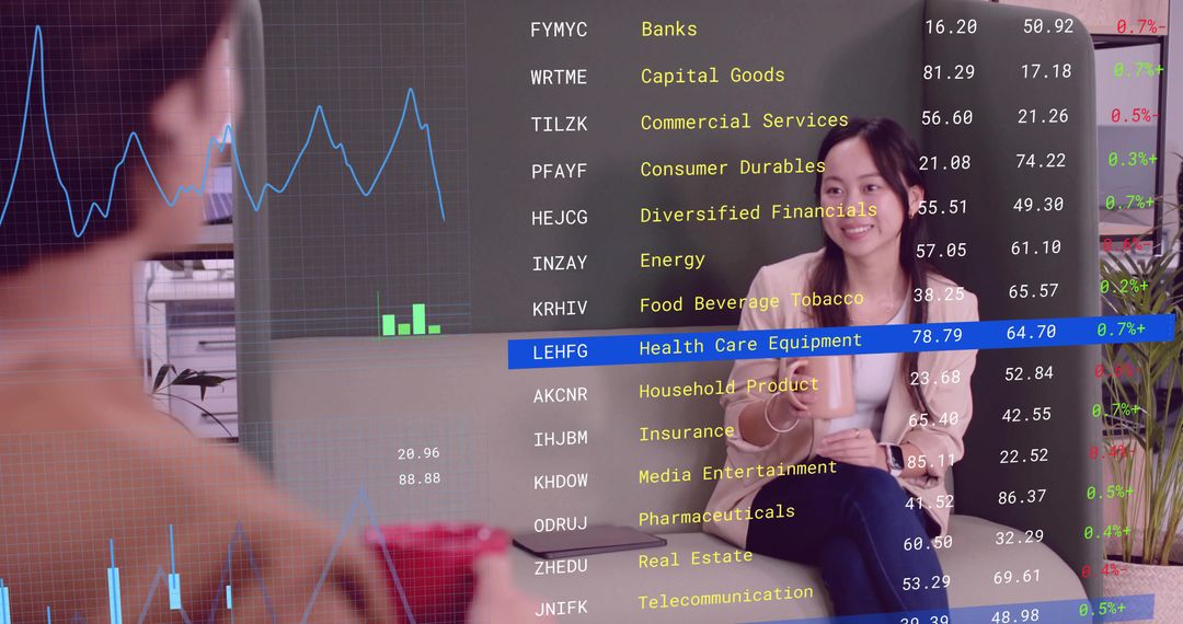 Businesswoman Analyzing Financial Dashboard in Modern Workspace