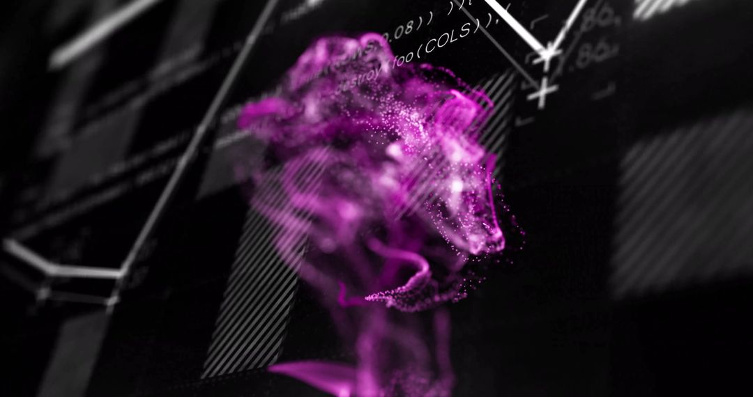 Abstract Digital Data Imagery with Purple Light Effects