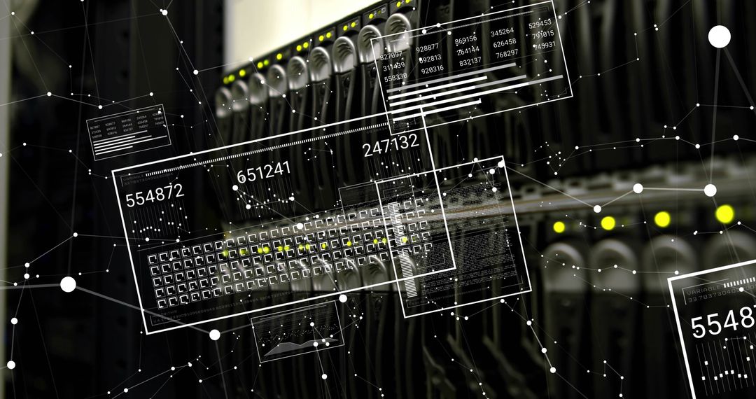 Digital Interface Overlay Harnesses Data Signals in Server Room