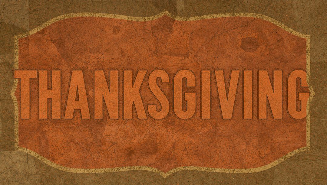 Rustic Thanksgiving Scalloped Orange Panel with Gold Trim, Distressed Retro Vintage Texture