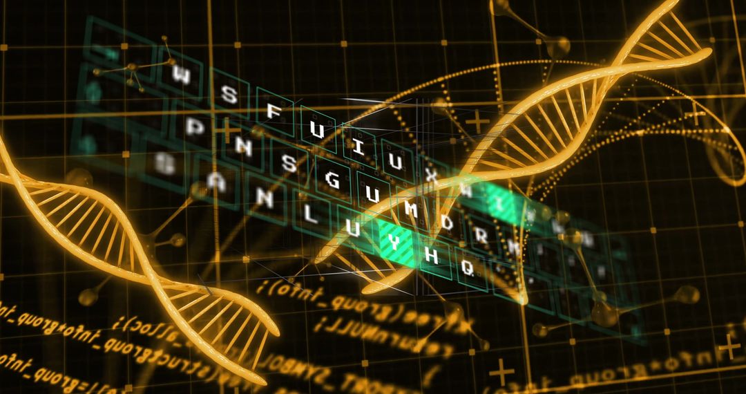 Futuristic DNA and Technology Hybrid Interface