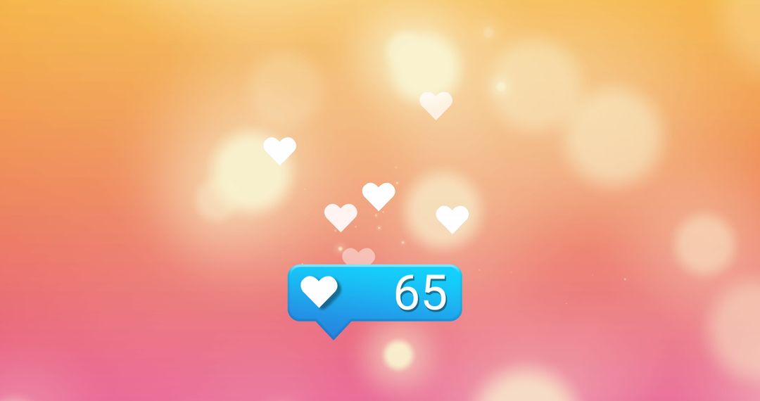 Social Media Heart Notification on Gradient Background