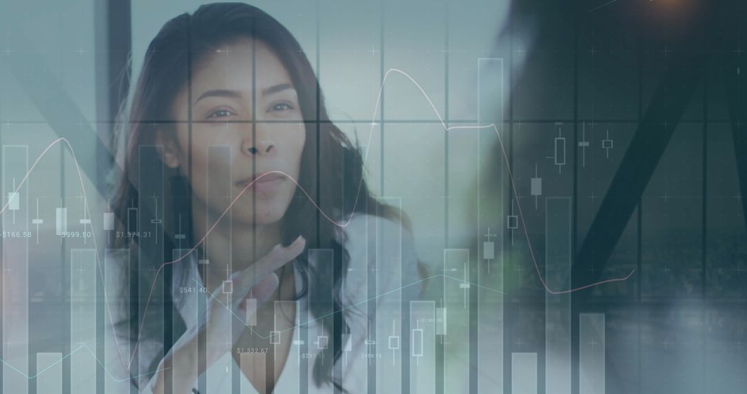 Businesswoman Analyzing Financial Data Concept