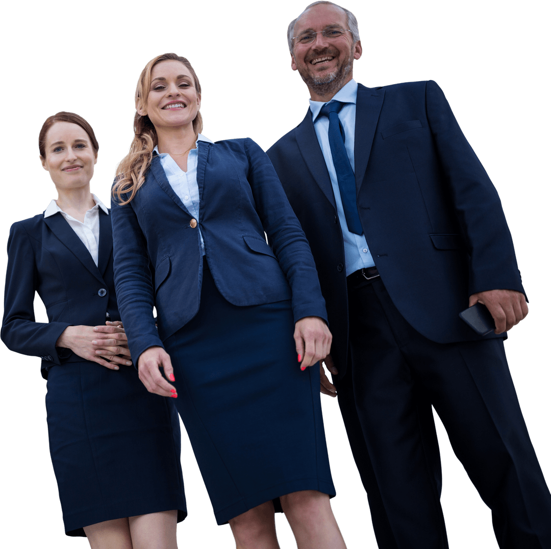 Transparent Smiling Business Team in Formal Attire