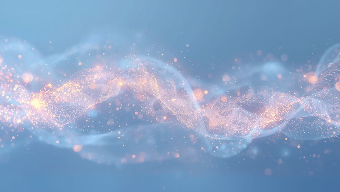 Glowing Particle Wave on Digital Canvas