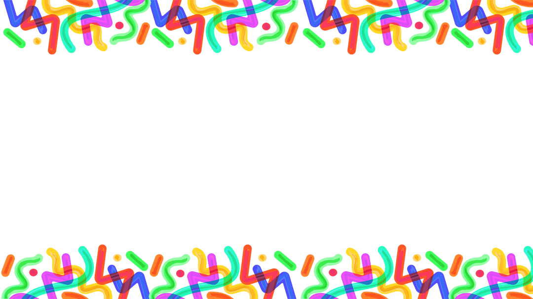 Colorful Tubular Borders on Transparent Background for Digital Design