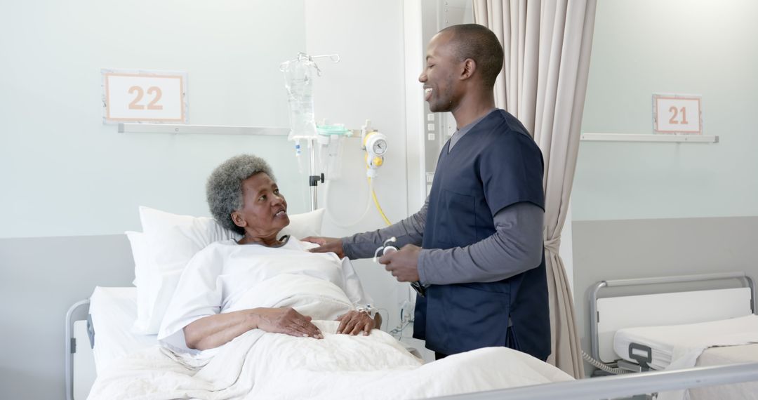 Nurse Providing Comfort to Hospitalized Elderly Patient - Free Images, Stock Photos and Pictures on Pikwizard.com