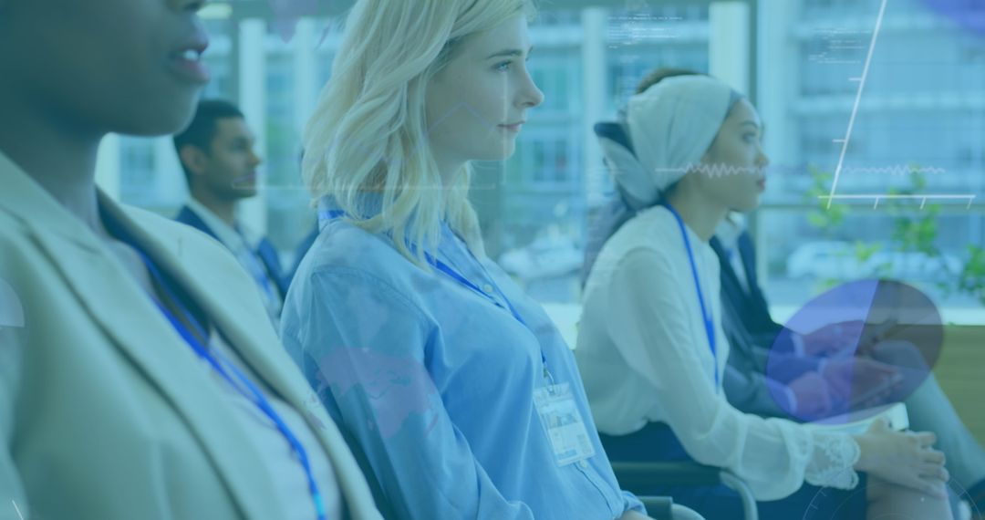 Diverse Team in Digital Brainstorming Lauch Setting