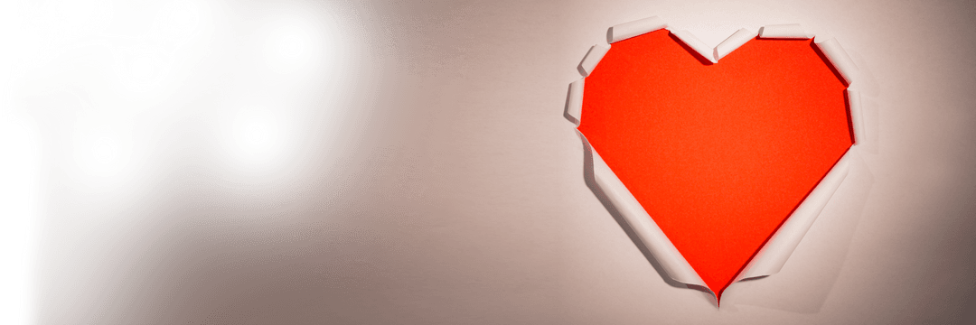 Transparent Heart Illustration with Corner Torn Cover